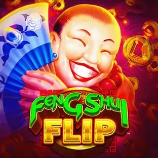 Portada de Feng Shui Flip: abanico rojo con monedas chinas atadas a un cordón