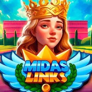 Portada de Midas Links Running Wins: cadena de eslabones dorados sobre terciopelo oscuro