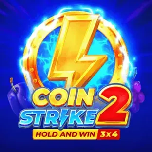 Portada de Coin Strike 2: Hold and Win: monedas apiladas atravesadas por un rayo dorado